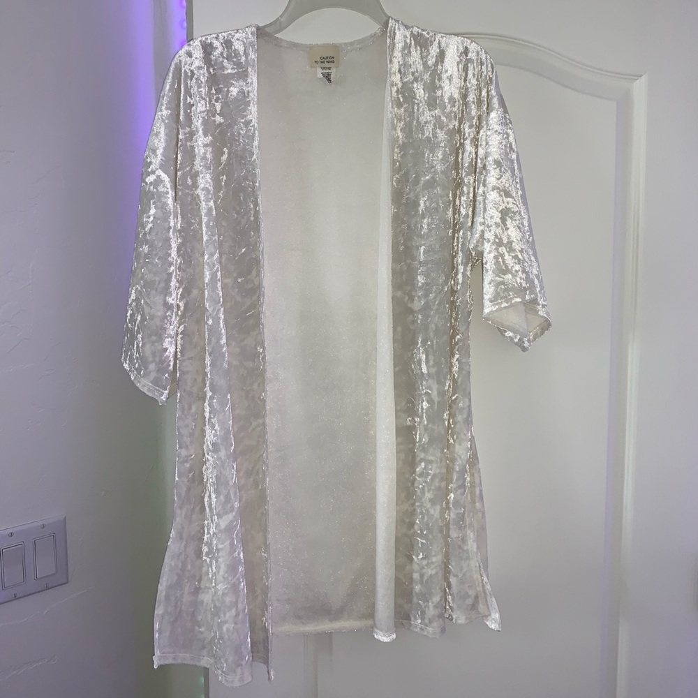 White Textured Throw Over